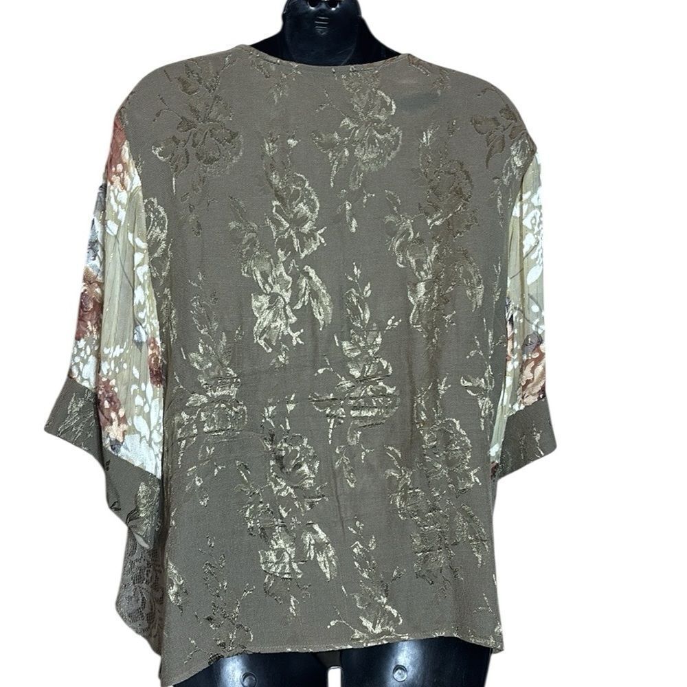 Spencer Alexis women’s xl vintage y2k mixed media kimono top Asian - Picture 4 of 6